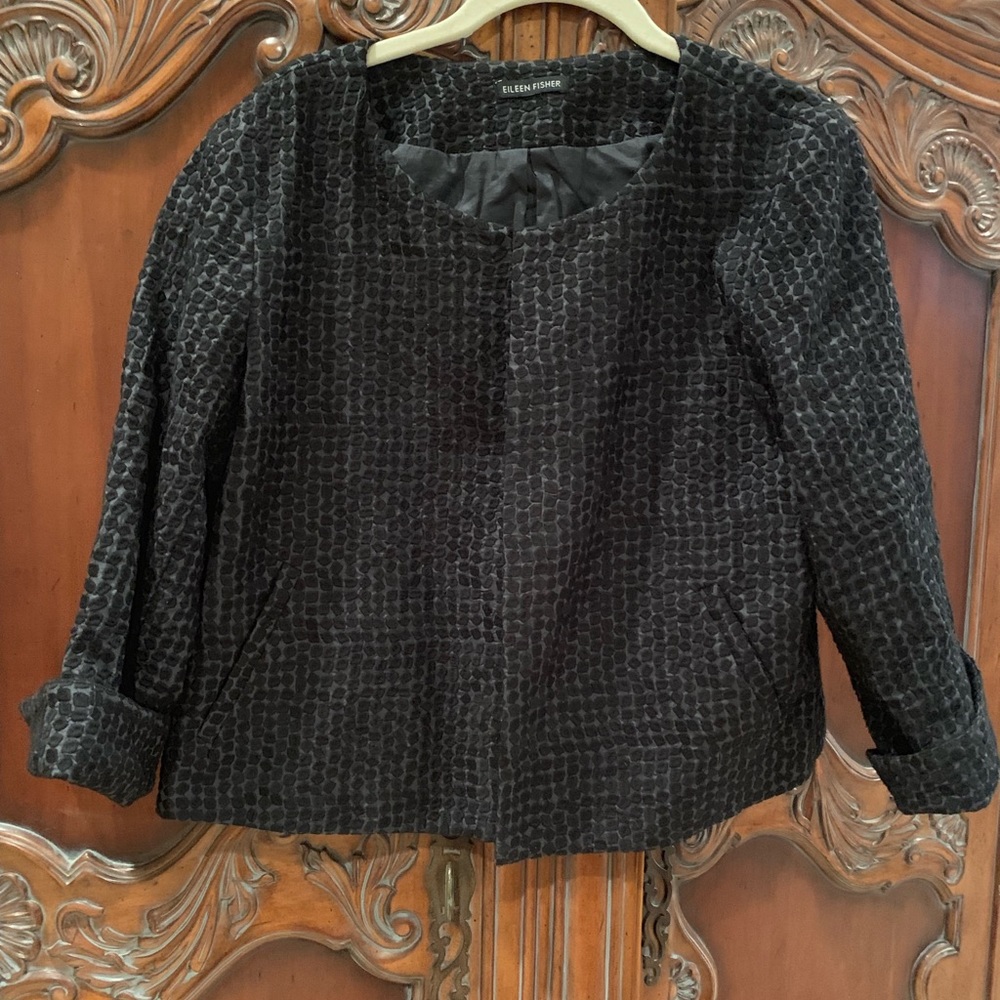 Eileen Fisher Black embossed jacket